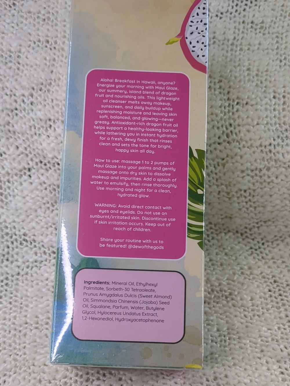 Dew of the Gods Maui Glaze Dragon Fruit Facial Cleanser, 150ml/5.07fl oz